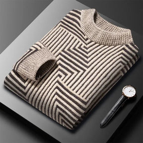 Men's Casual Striped Sweater - Hayes Carter